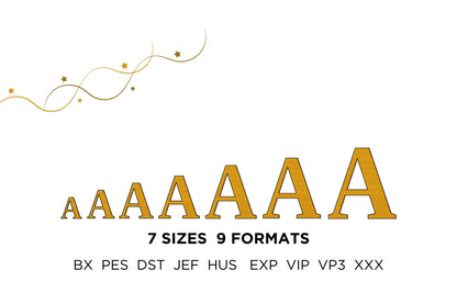 Elegant Font Jill fill stitch and thin outline Monogram letters Block Font machine embroidery designs alphabet small sizes 1 up to 3.3 inch