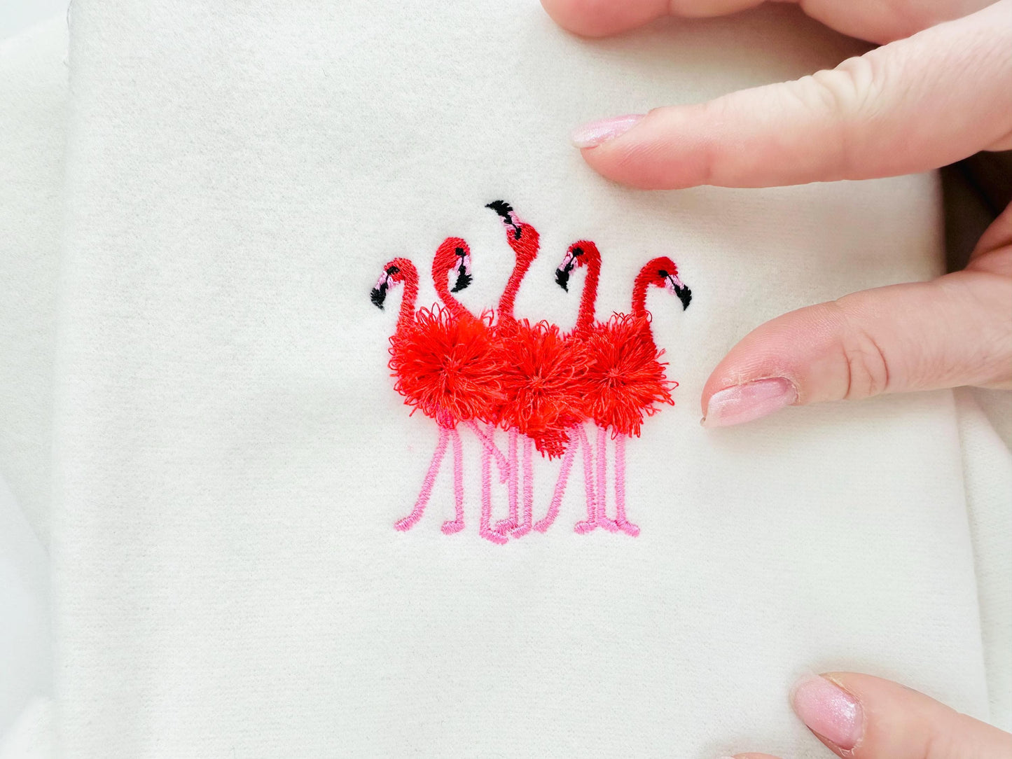 Mini Fringed Fluffy 5 Flamingos Flock of 5 Flamingo Bird Machine Embroidery Designs Small Sizes for Hoop 4x4 5x7 Fringe Fur Chenille Design - Etsy