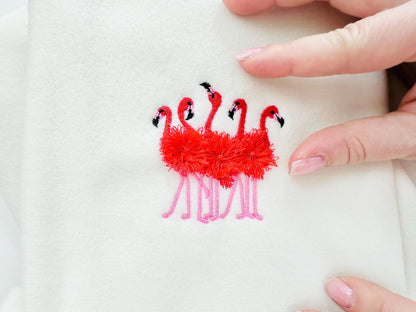 Mini Fringed Fluffy 5 Flamingos Flock of 5 Flamingo Bird Machine Embroidery Designs Small Sizes for Hoop 4x4 5x7 Fringe Fur Chenille Design - Etsy