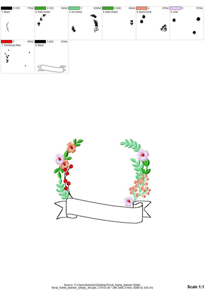 Versatile Floral Monogram Frame with Banner
