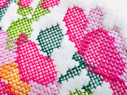 Cross stitch Rose flower bouquet floral Peony branch machine embroidery designs assorted sizes 3.5 up to 8 inch sweet home garden design