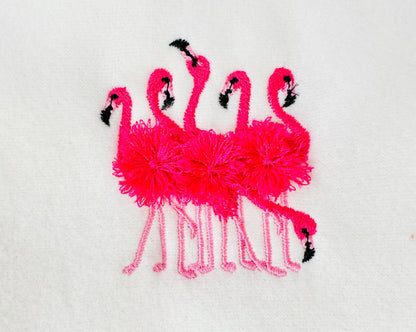 Mini Fringed Fluffy 6 Flamingos Flock of 6 Flamingo Bird Machine Embroidery Designs Small Sizes for Hoop 4x4 5x7 Fringe Fur Chenille Design - Etsy