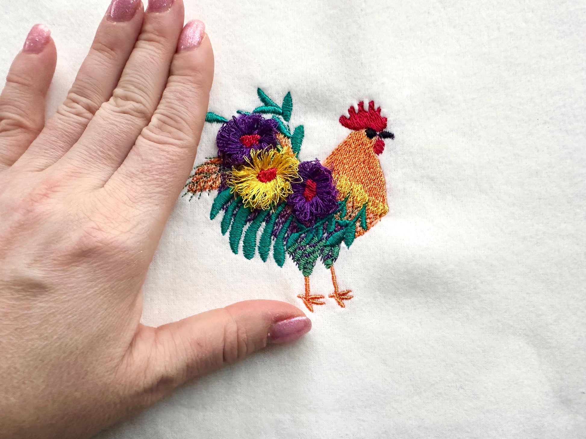 Mini Rooster Floral Tail Feathers Fringed Fluffy Chenille Machine Embroidery Designs Mini Sizes for Hoop 4x4 Fringe Fur Farm Bird Chicken - Etsy