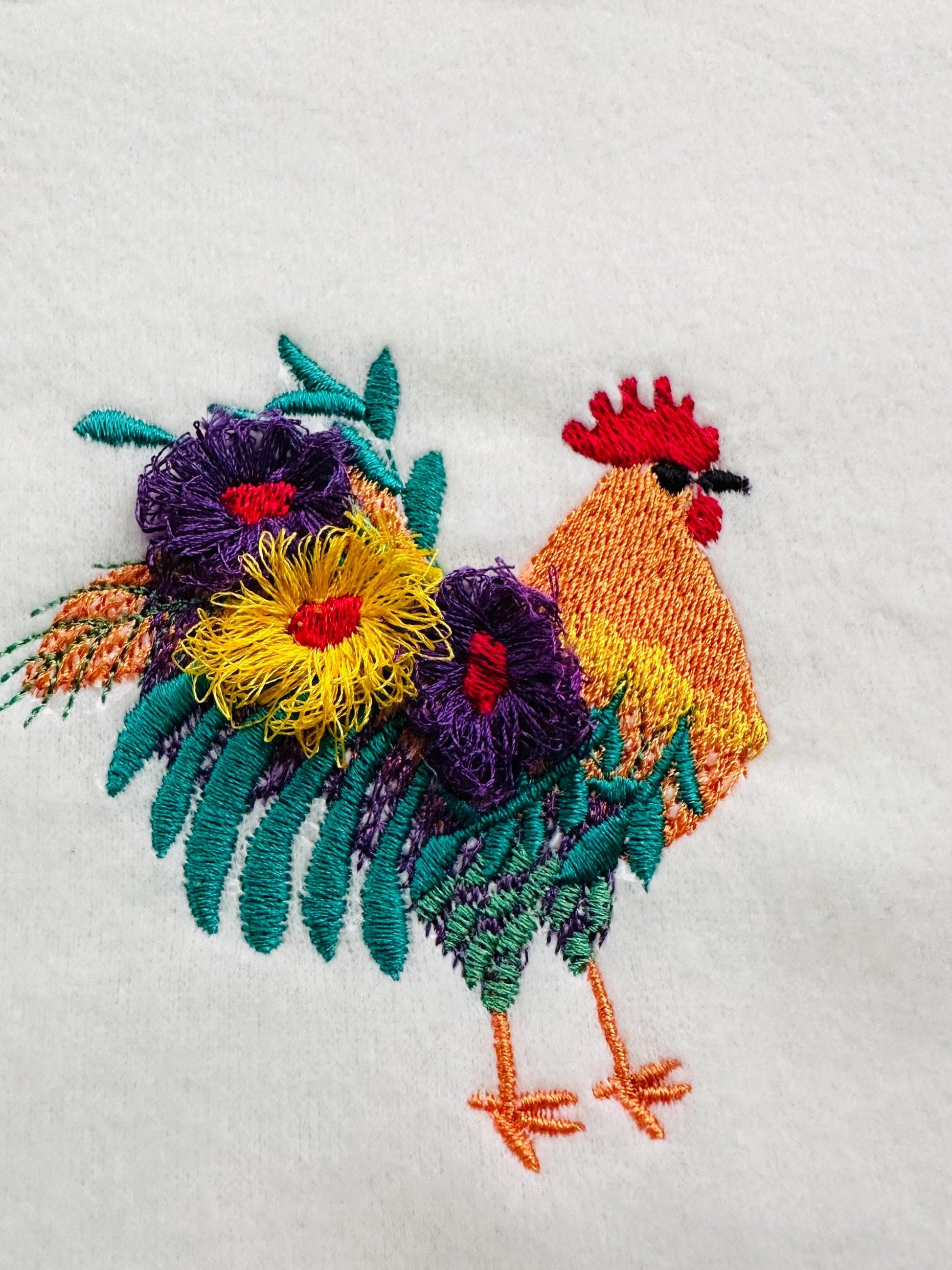 Mini Rooster Floral Tail Feathers Fringed Fluffy Chenille Machine Embroidery Designs Mini Sizes for Hoop 4x4 Fringe Fur Farm Bird Chicken - Etsy