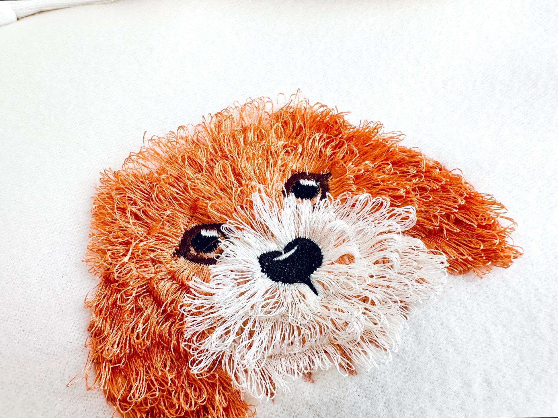 Fringed Fluffy Puppy Golden Retriever Face Pet Awesome Dog Head Fur Chenille Fringe Machine Embroidery Designs Sizes 3 up to 4.5 Inches - Etsy