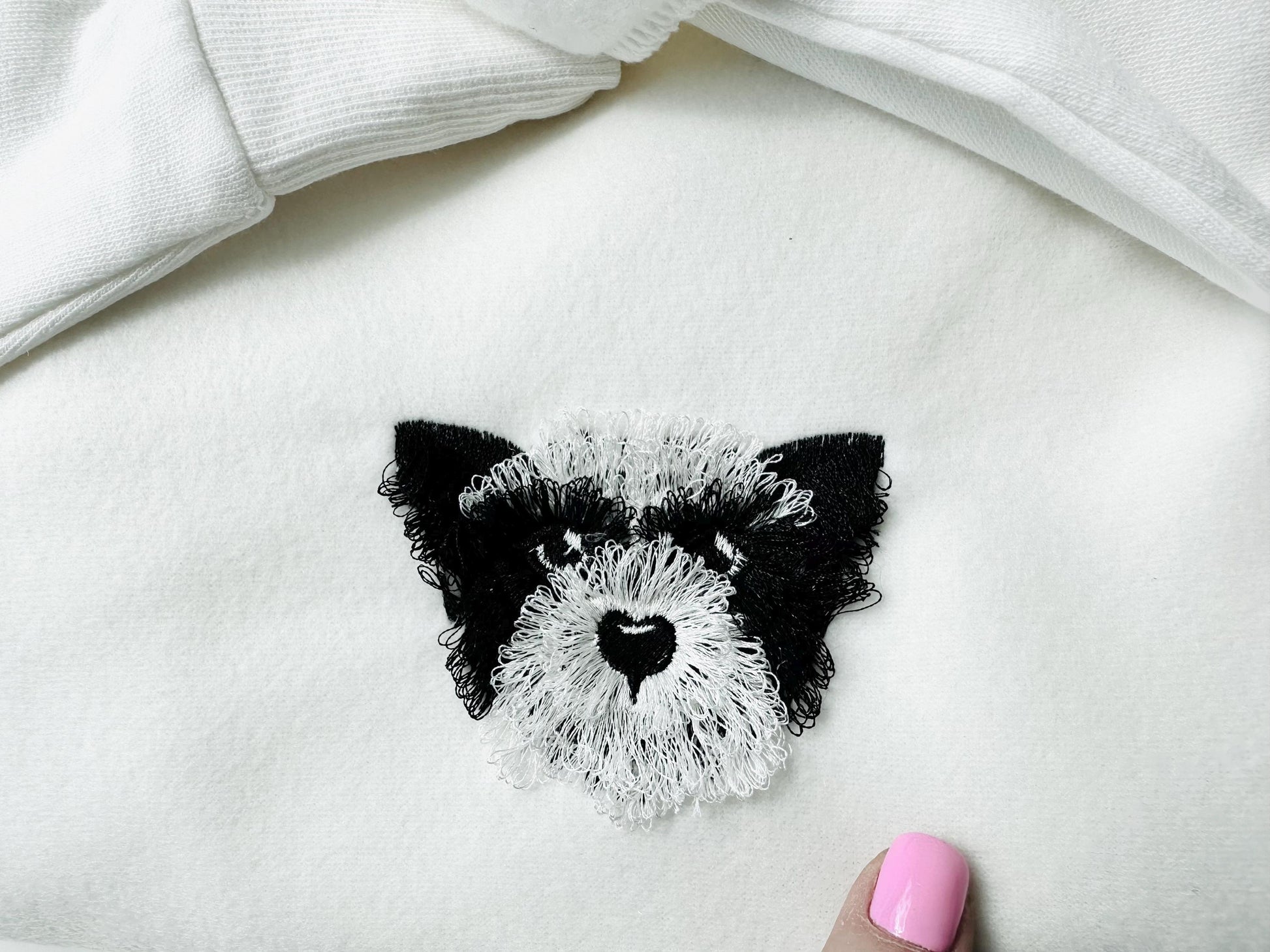 Fringed Fluffy Puppy Border Collie Sheepdog Face Pet Herding Dog Head Fur Chenille Fringe Machine Embroidery Designs Sizes 3 up to 4 Inch - Etsy