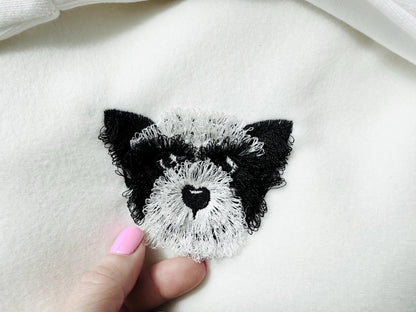 Fringed Fluffy Puppy Border Collie Sheepdog Face Pet Herding Dog Head Fur Chenille Fringe Machine Embroidery Designs Sizes 3 up to 4 Inch - Etsy