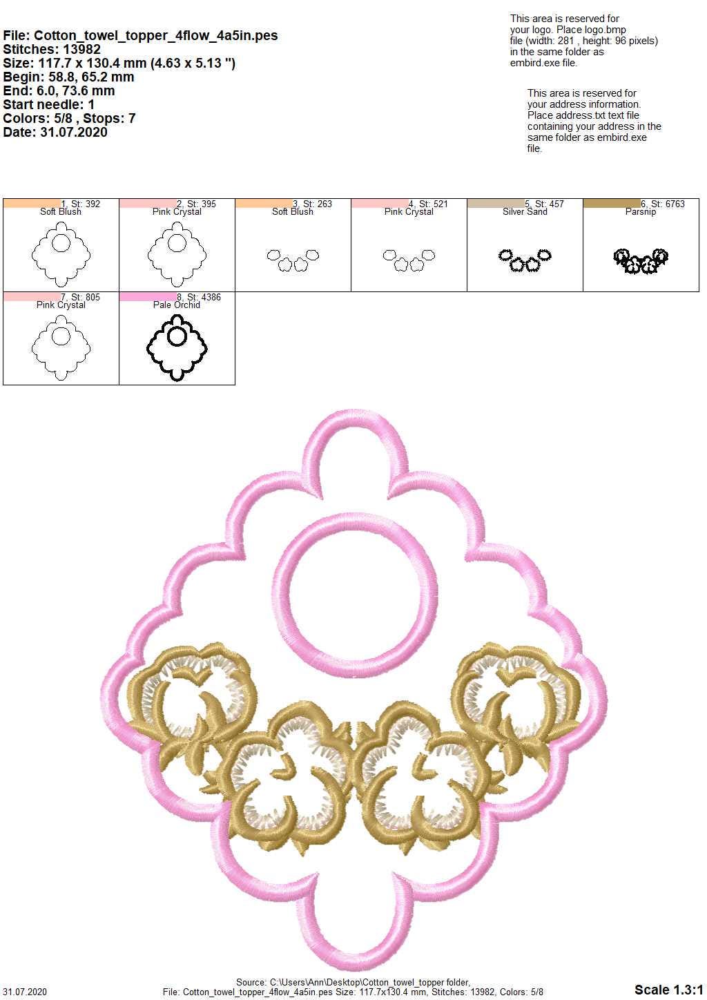 Cotton Flower towel topper hanging hole SET of 3 types In The Hoop machine embroidery designs ITH project Towel hanger for hoop 4x4 and 5x7