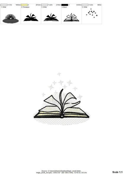Magic Fairytale Book Glow in the dark special thread machine embroidery designs reading kids