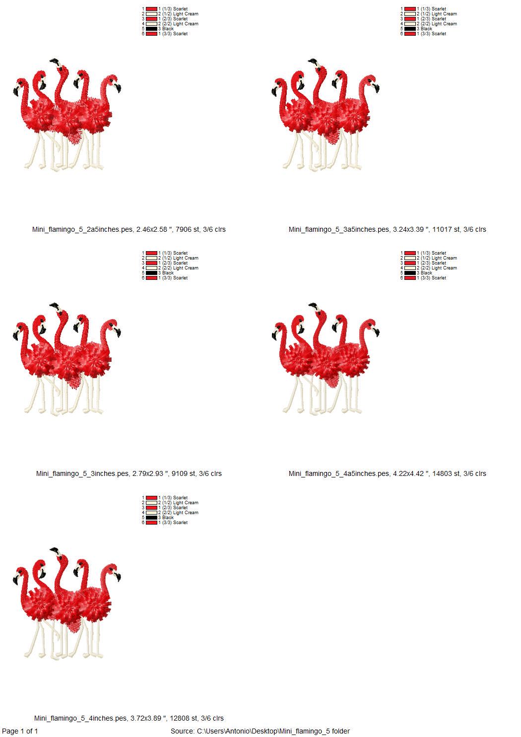 Mini Fringed Fluffy 5 Flamingos Flock of 5 Flamingo Bird Machine Embroidery Designs Small Sizes for Hoop 4x4 5x7 Fringe Fur Chenille Design - Etsy