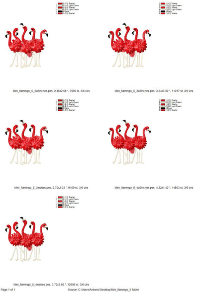 Mini Fringed Fluffy 5 Flamingos Flock of 5 Flamingo Bird Machine Embroidery Designs Small Sizes for Hoop 4x4 5x7 Fringe Fur Chenille Design - Etsy