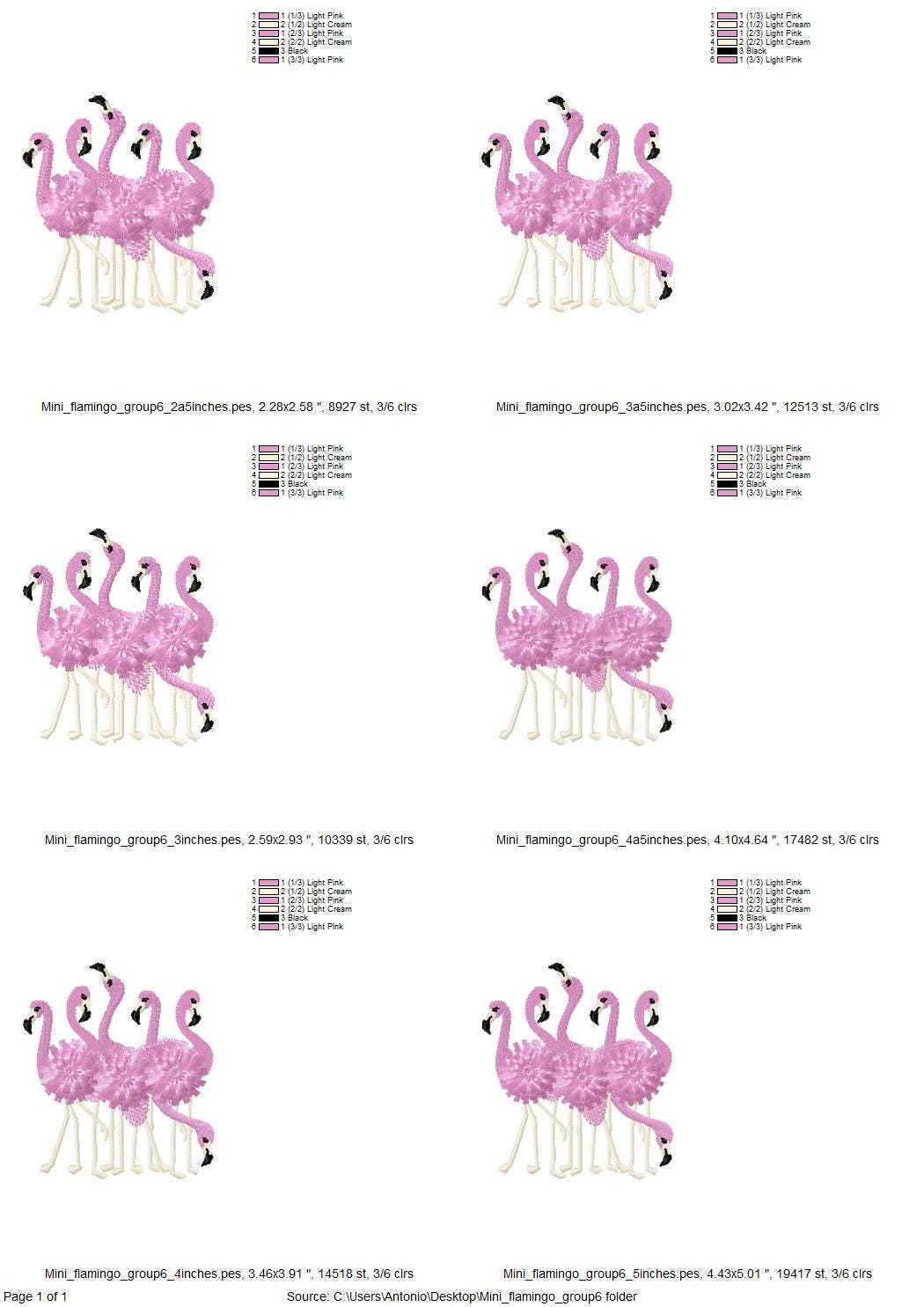 Mini Fringed Fluffy 6 Flamingos Flock of 6 Flamingo Bird Machine Embroidery Designs Small Sizes for Hoop 4x4 5x7 Fringe Fur Chenille Design - Etsy