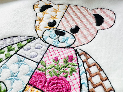 Cute little Patchwork Teddy Bear awesome patterned Teddy outline | Artapli - image 5