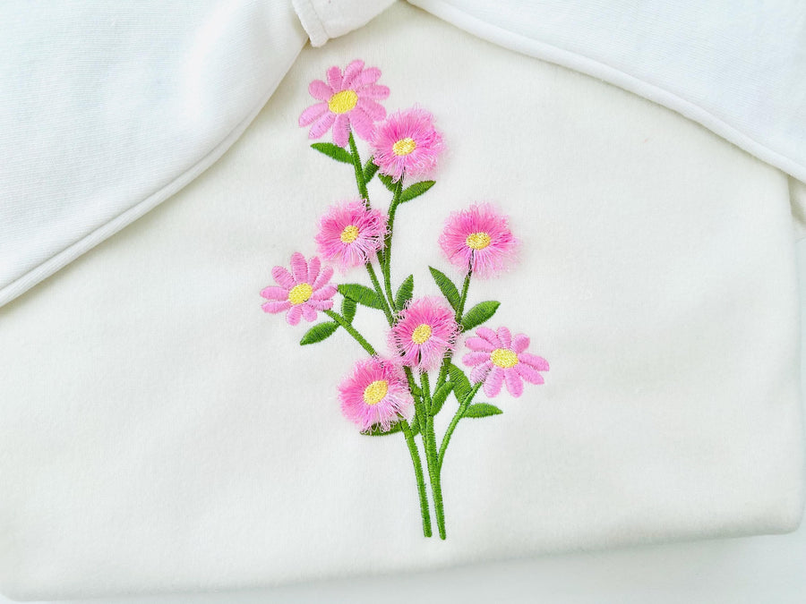 Fringed Floral Bouquet Fluffy Fringe Blossom Flower Girls Machine Embroidery Designs Fuzzy Fur Chenille Bloom Branch Many Sizes 4 up to 7 In - Etsy