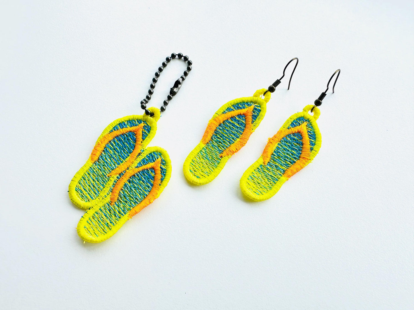 Gradient Ombre effect Flip Flops earrings charm FSL freestanding lace machine embroidery designs flip flop beach shoes girls summer design