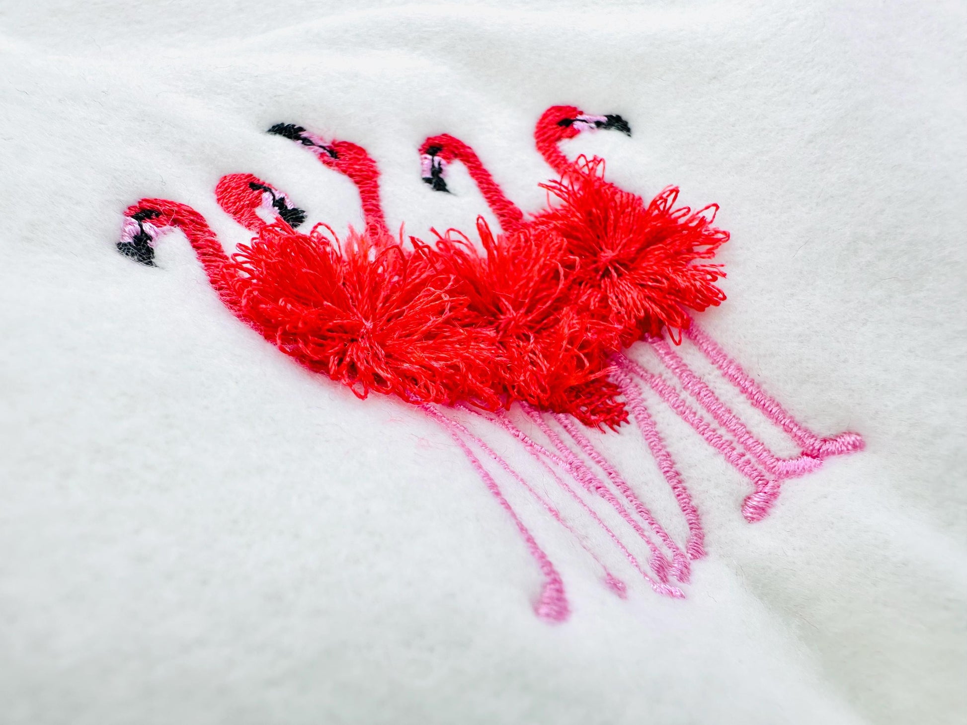 Mini Fringed Fluffy 5 Flamingos Flock of 5 Flamingo Bird Machine Embroidery Designs Small Sizes for Hoop 4x4 5x7 Fringe Fur Chenille Design - Etsy