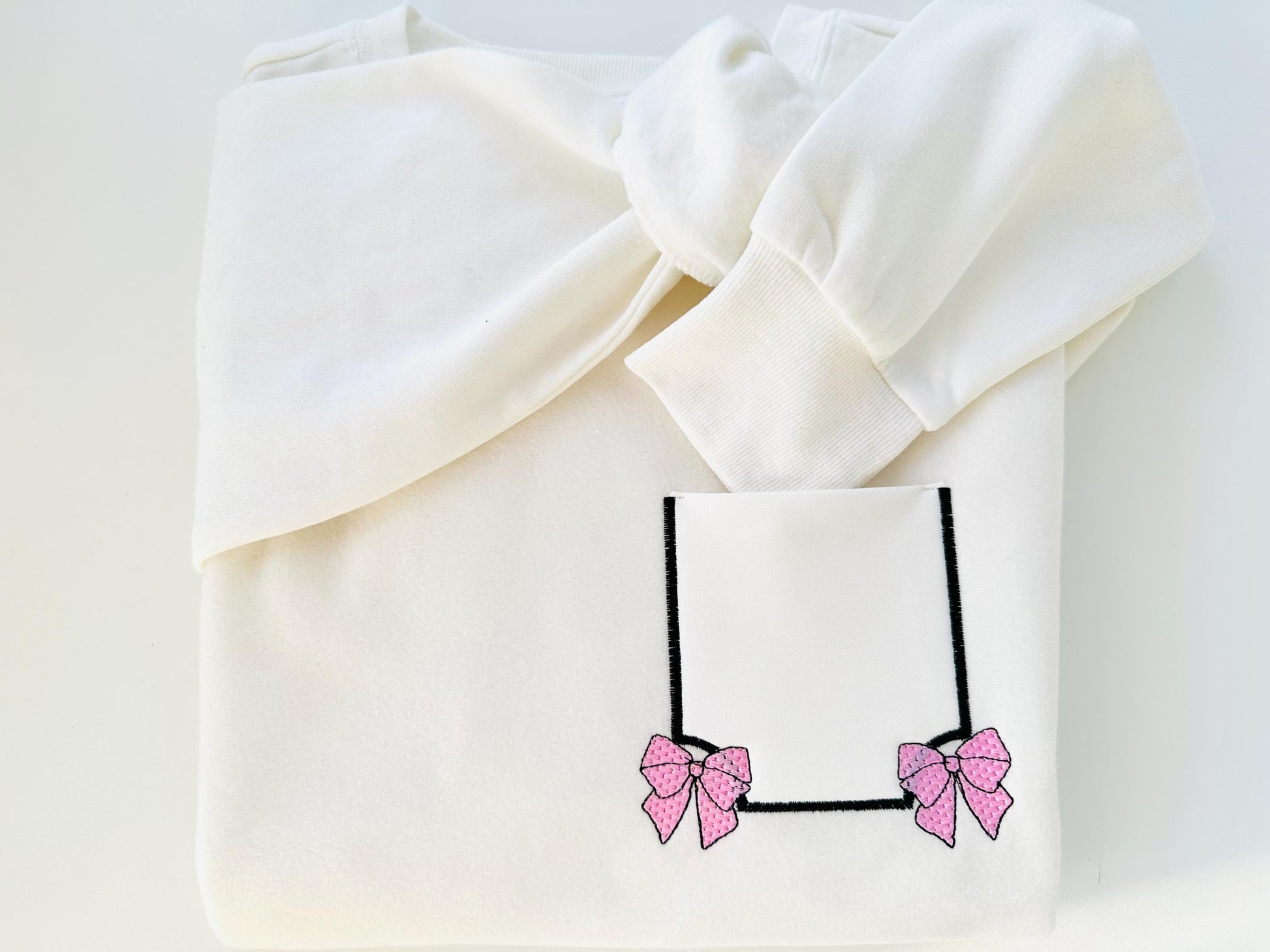 Cute Pocket with mini Bow kids girls outfit Pocket in the hoop machine embroidery designs easy ITH project awesome genuine Pocket simply