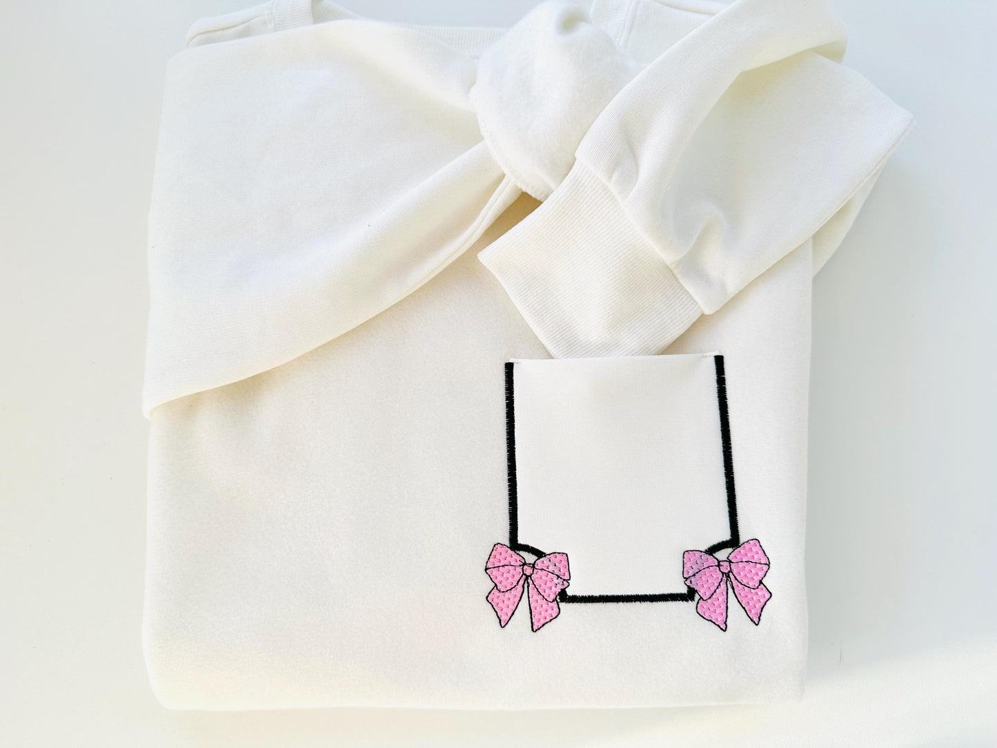Cute Pocket with mini Bow kids girls outfit Pocket in the hoop machine embroidery designs easy ITH project awesome genuine Pocket simply