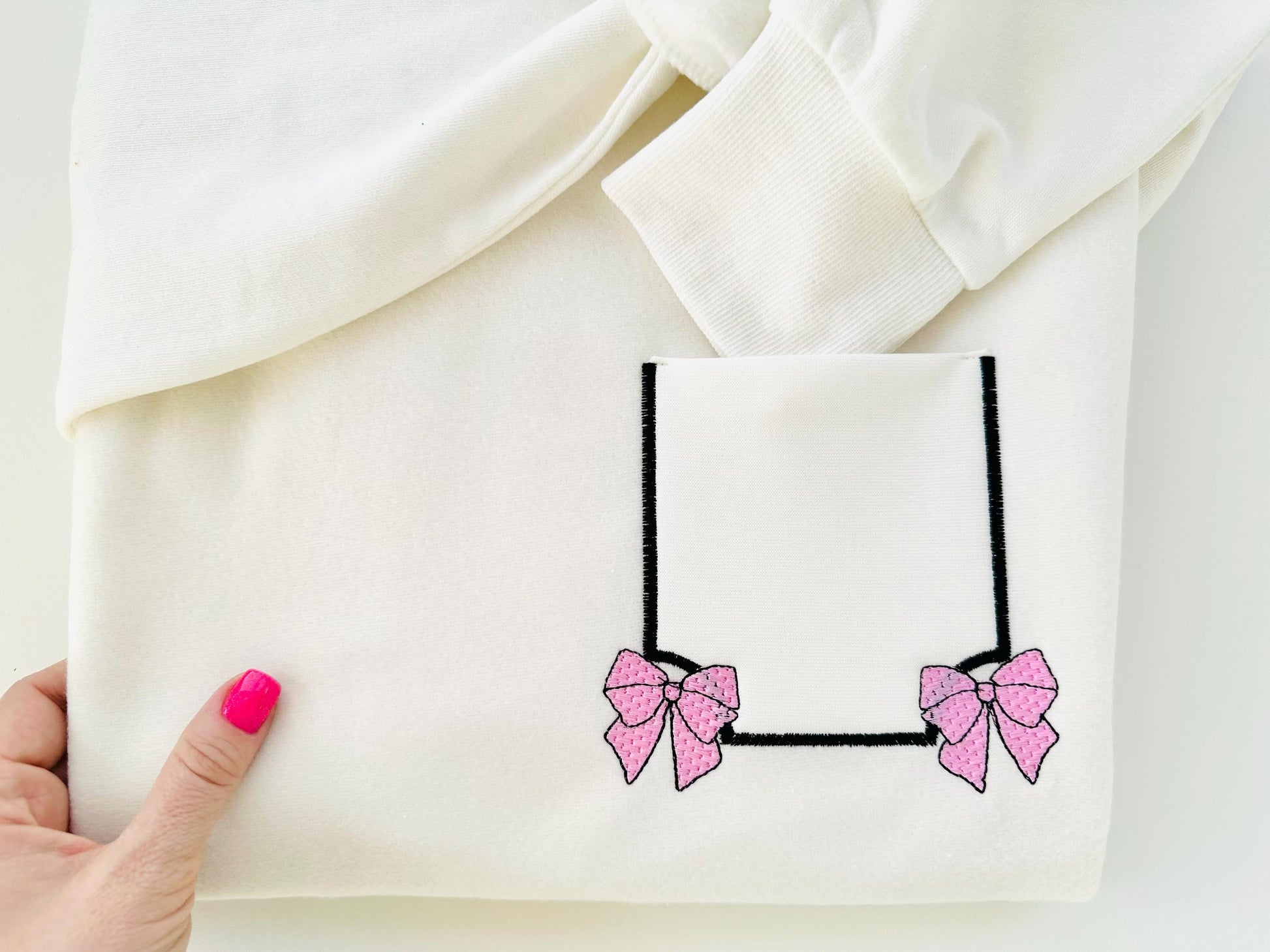 Cute Pocket with mini Bow kids girls outfit Pocket in the hoop machine embroidery designs easy ITH project awesome genuine Pocket simply