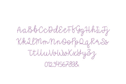 Hand stitch effect FONT Berry machine embroidery designs mini small sizes script Font Monogram alphabet letters