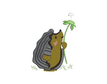 Cute Hedgehog with Dandelion