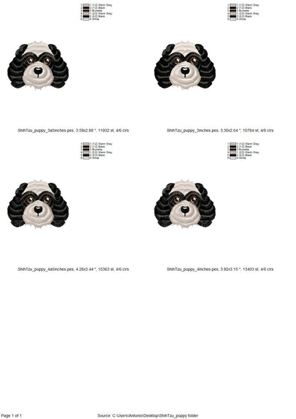 Fringed Fluffy Puppy Shih Tzu Face Pet Adorable Little Dog Head Fur Chenille Fringe Machine Embroidery Designs Sizes 3 up to 4.5 Inch - Etsy