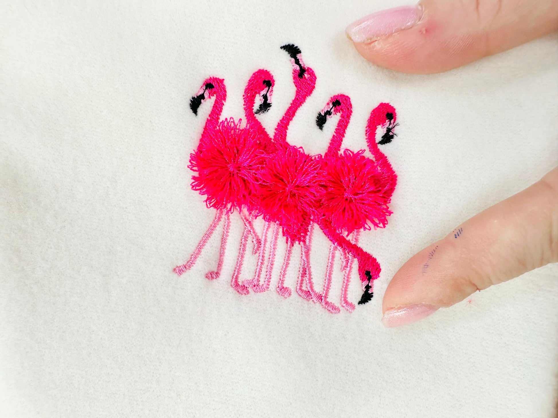 Mini Fringed Fluffy 6 Flamingos Flock of 6 Flamingo Bird Machine Embroidery Designs Small Sizes for Hoop 4x4 5x7 Fringe Fur Chenille Design - Etsy