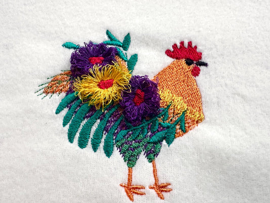 Mini Rooster Floral Tail Feathers Fringed Fluffy Chenille Machine Embroidery Designs Mini Sizes for Hoop 4x4 Fringe Fur Farm Bird Chicken - Etsy