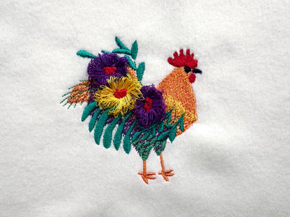 Mini Rooster Floral Tail Feathers Fringed Fluffy Chenille Machine Embroidery Designs Mini Sizes for Hoop 4x4 Fringe Fur Farm Bird Chicken - Etsy