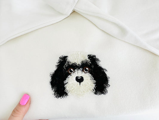 Fringed Fluffy Puppy Shih Tzu Face Pet Adorable Little Dog Head Fur Chenille Fringe Machine Embroidery Designs Sizes 3 up to 4.5 Inch - Etsy