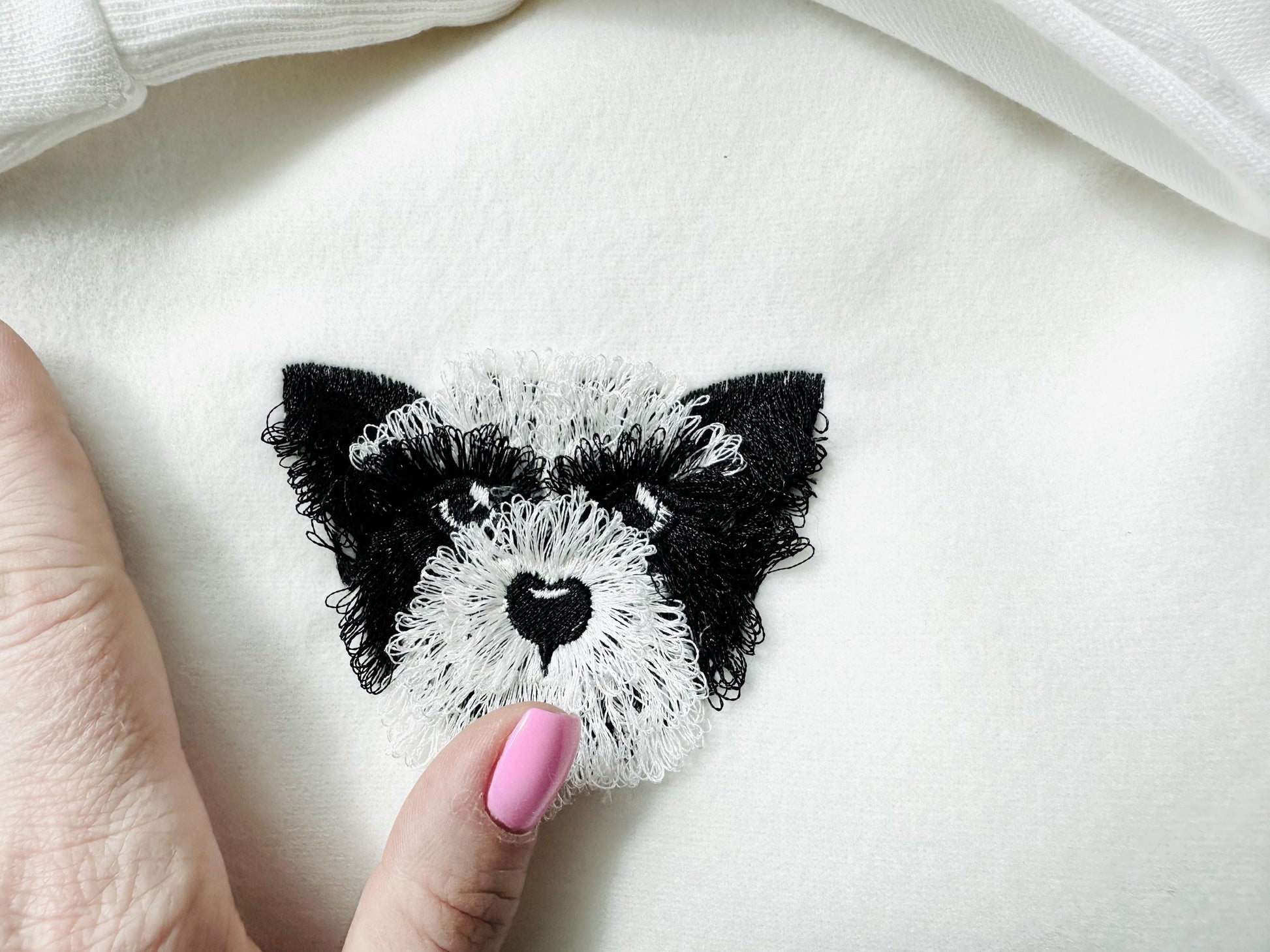 Fringed Fluffy Puppy Border Collie Sheepdog Face Pet Herding Dog Head Fur Chenille Fringe Machine Embroidery Designs Sizes 3 up to 4 Inch - Etsy