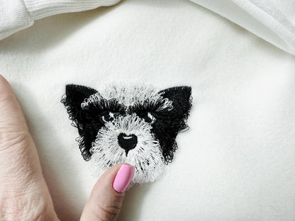 Fringed Fluffy Puppy Border Collie Sheepdog Face Pet Herding Dog Head Fur Chenille Fringe Machine Embroidery Designs Sizes 3 up to 4 Inch - Etsy