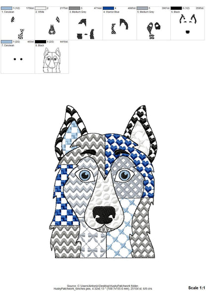 Patchwork Husky Puppy Dog
