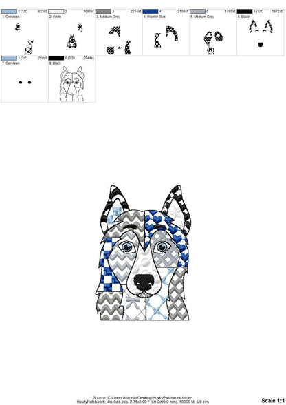 Patchwork Husky Puppy Dog