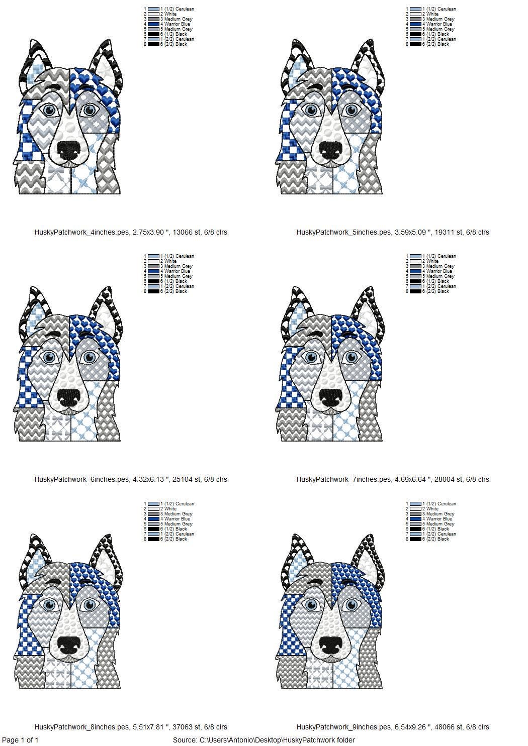 Patchwork Husky Puppy Dog