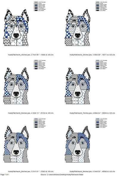 Patchwork Husky Puppy Dog