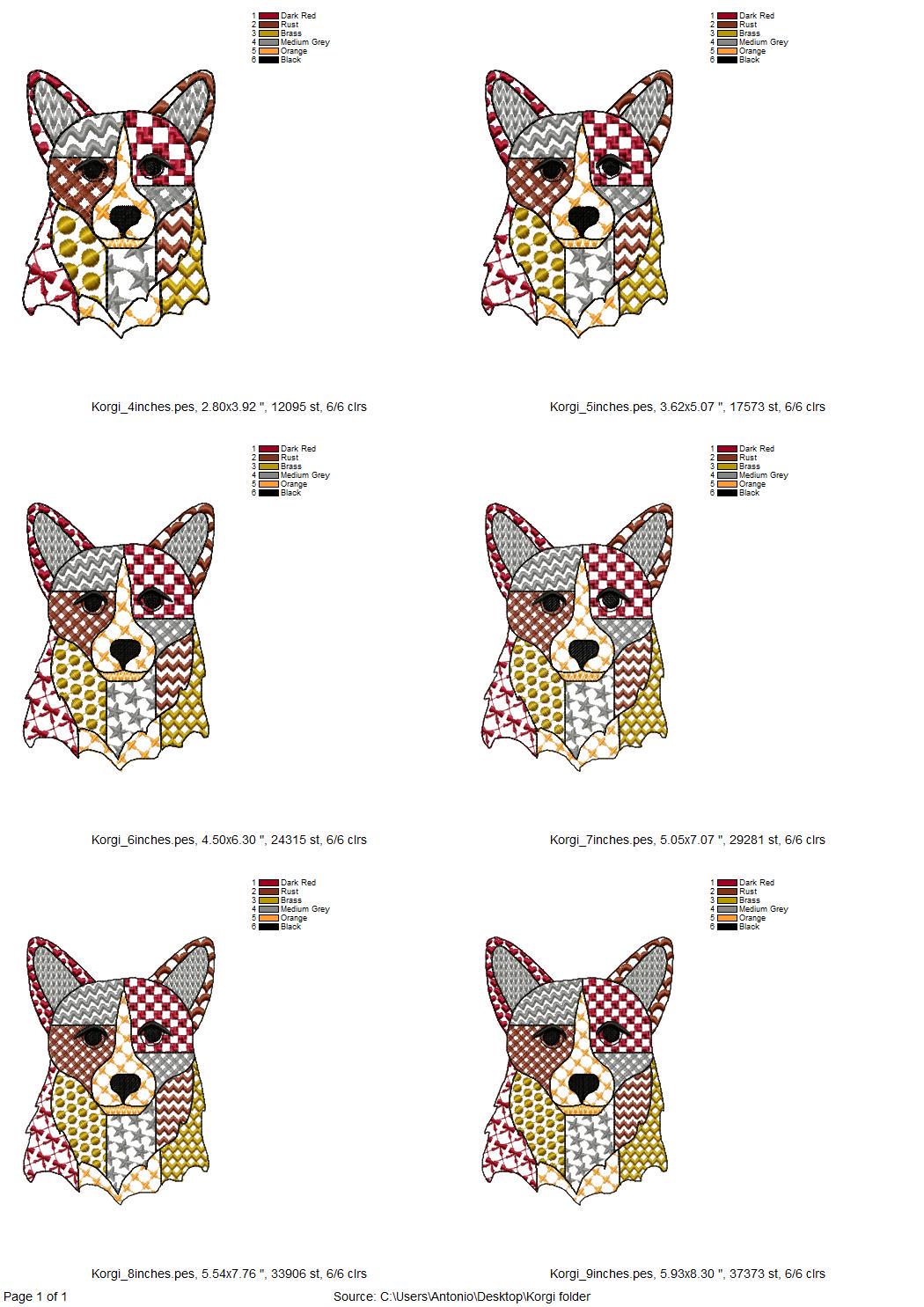 Patchwork Corgi Dog