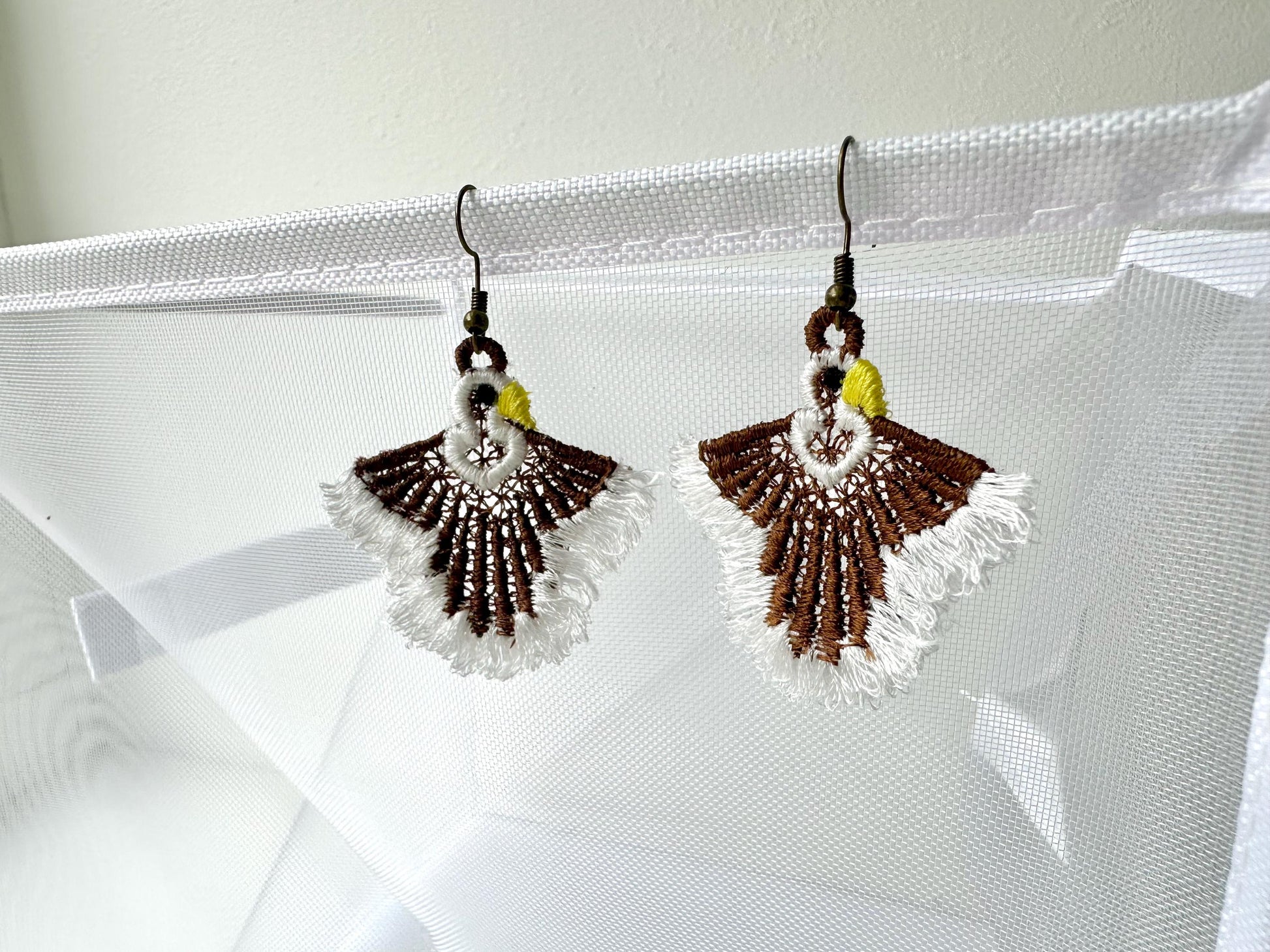 Eagle Fringed Fluffy Feathers Earrings or Charm FSL Freestanding Lace Machine Embroidery Designs Bald Eagle ITH in the Hoop Size Approx 2 In - Etsy