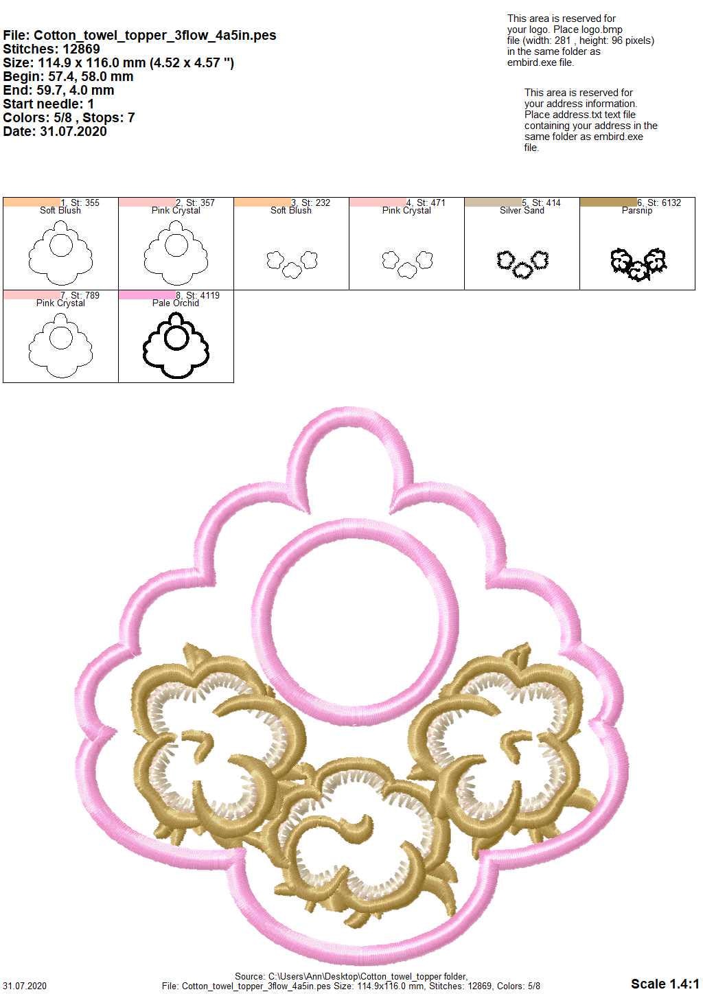 Cotton Flower towel topper hanging hole SET of 3 types In The Hoop machine embroidery designs ITH project Towel hanger for hoop 4x4 and 5x7