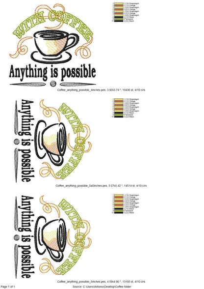 With Coffee Anything is Possible Saying