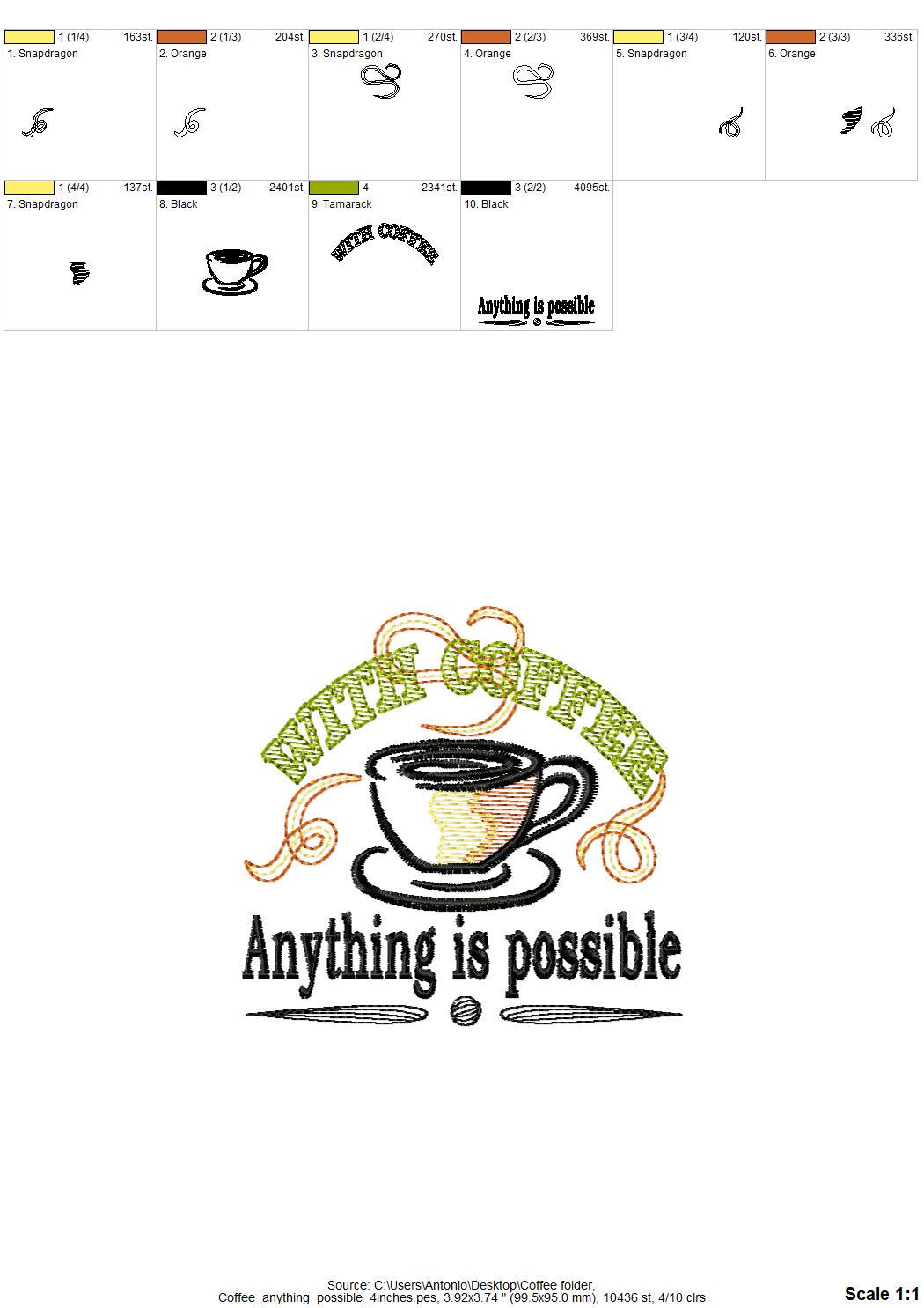 With Coffee Anything is Possible Saying