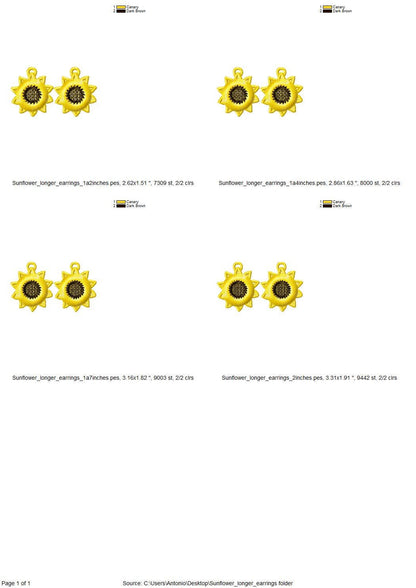 Fringed Fluffy Sunflower Earrings Charm Pendant FSL Freestanding Lace Machine Embroidery Designs Kids Girls Pretty Flower Fur Fringe Design - Etsy