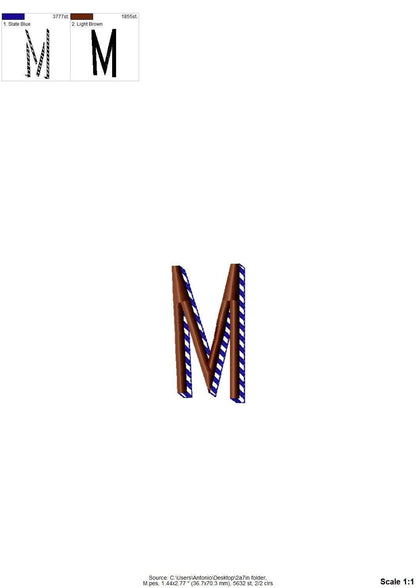 Shadow FONT satin stitches stripes machine embroidery designs sizes 1.2 to 4 inches shadowed monogram alphabet kids colorful embroidery font - image 7