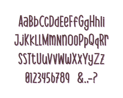 Shadow FONT satin stitches stripes machine embroidery designs sizes 1.2 to 4 inches shadowed monogram alphabet kids colorful embroidery font - image 5