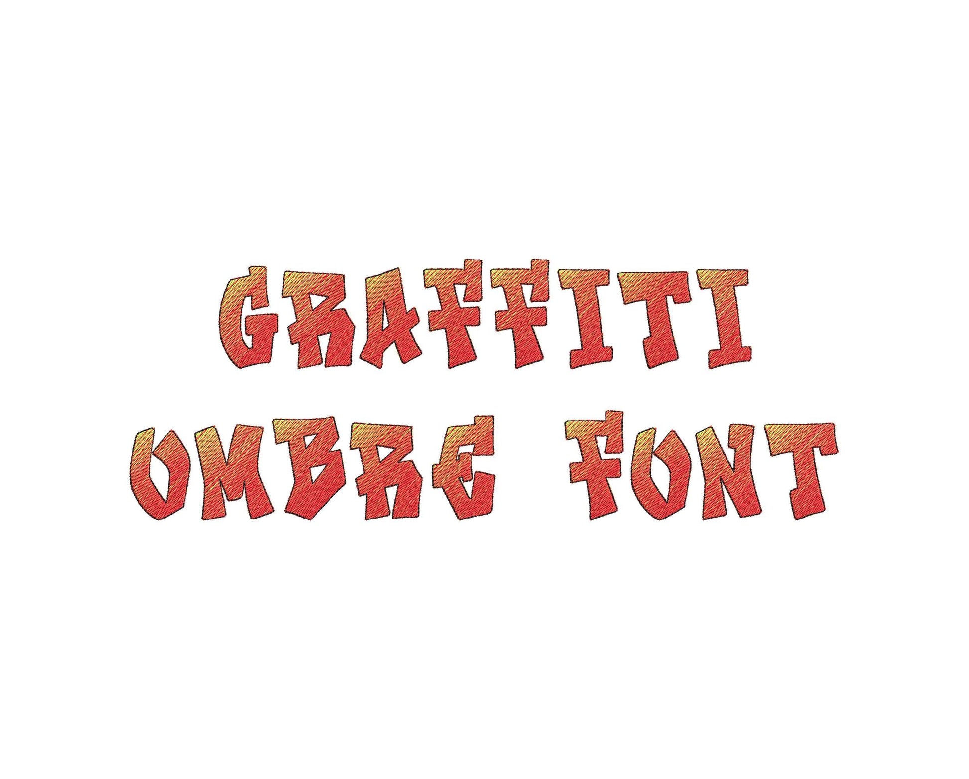 Graffiti street art FONT 2 color alphabet iridescent ombre gradient machine embroidery designs boys Monogram letters sizes 1 up to 3.5 inch