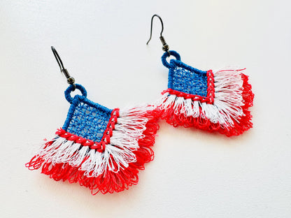 Fringed Fluffy Lace Earrings or Charm in the Hoop FSL Freestanding Lace Girls Dangle Earrings Machine Embroidery Designs ITH Project - Etsy