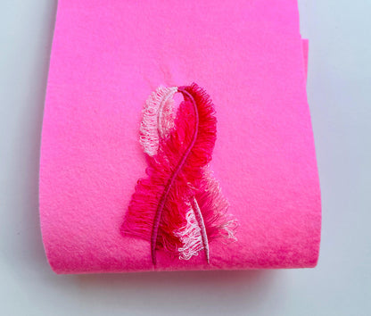 Cancer Feathers fringed Ribbon Bow  machine embroidery designs thin narrow ribbon in 3 to 4.5 inches t-shirt sweatshirt Artapli design - image 3