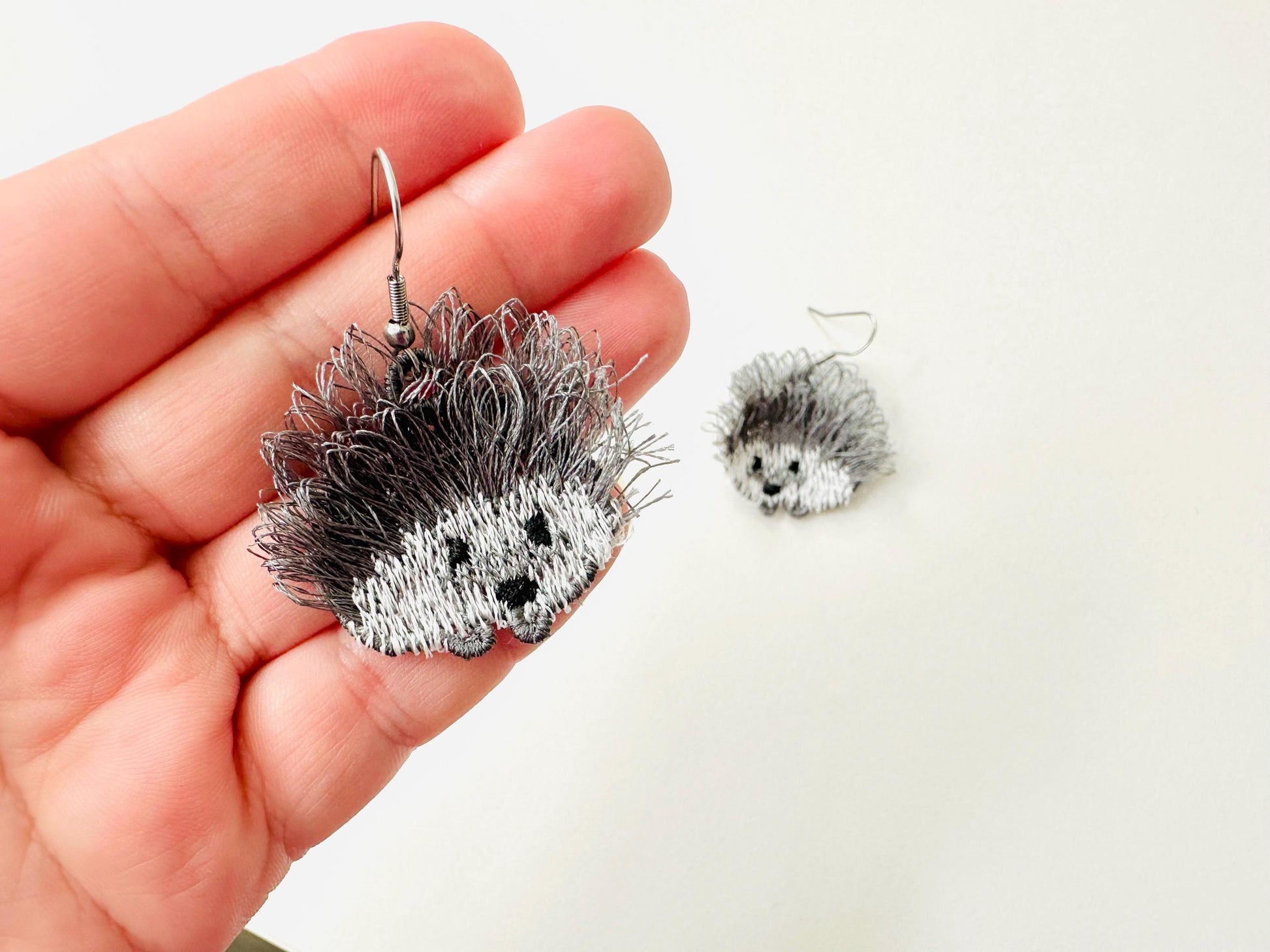 Fringed Hedgehog Cute Fluffy Tiny Earrings or Charm in the Hoop FSL Freestanding Lace Machine Embroidery Designs Kids Girls Size 1.4 Inch - Etsy