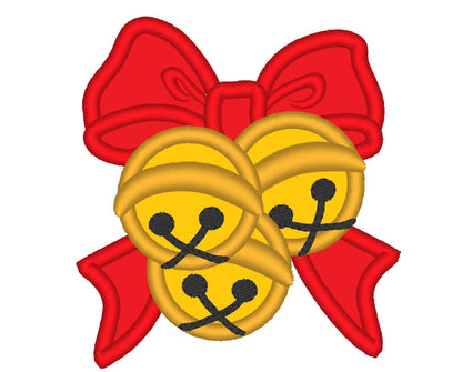 Gold Christmas Bells machine embroidery applique designs