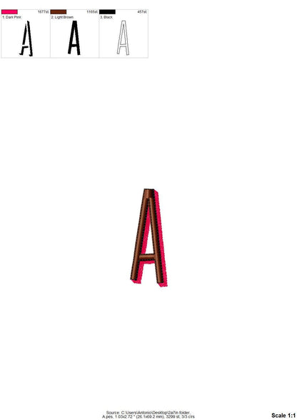 Narrow tall Shadow FONT machine embroidery designs shadowed alphabet Monogram embroidery font design bold Font many sizes 1.2 up 4 inches BX - image 7